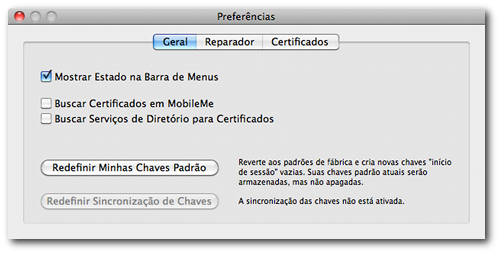 Preferências do Acesso às Chaves