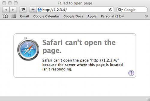 Teste: falha ao carregar página